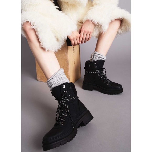 Steve Madden Keystone Faux Fur Trim Lace Up Boot - Picture 9 of 9